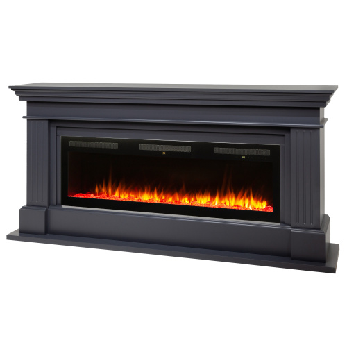 Каминокомплект ONTARIO/ЛЕОНАРДО Графит с очагом Электроочаг EMERALD/ЭМЕРАЛЬД 50 фото 2