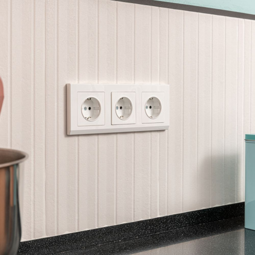 Розетка с заземлением (белая) W1171001 фото 15