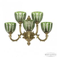 Бра бронзовые с хрусталём 7214B16/3+2/210 FP P1 U Clear-Green/H-1H