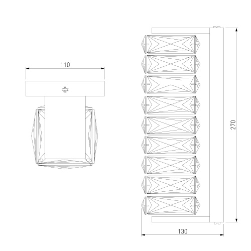 Настенный светильник с хрусталем 40259 LED хром фото 5
