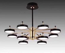 Люстра подвесная Alfa Light F3824-12 BK+GD LED 2 COLOUR