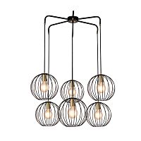 Подвесной светильник Escada 10176/6 E27*60W Black/Brass