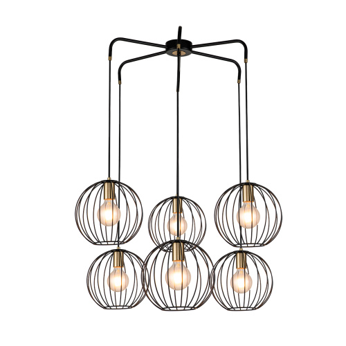 Подвесной светильник Escada 10176/6 E27*60W Black/Brass Подвесной светильник Escada 10176/6 E27*60W Black/Brass