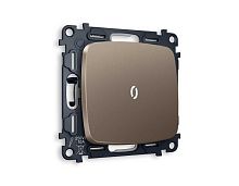 Комплект механизма 1-кл проходного выключателя AMBRELLA VOLT с подсветкой 5600K OMEGA Темная бронза матовый QUANT (OP6320, VM105, G25W) MO632035