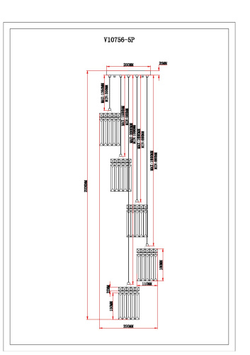 Светильник подвесной Moderli V10756-5P Levi фото 3