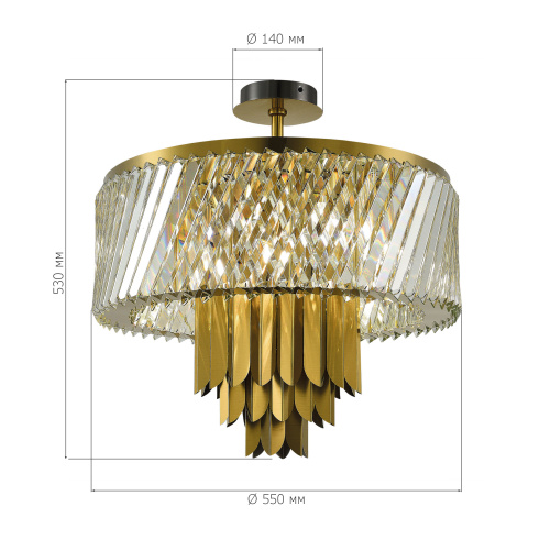 SL1635.302.09 Люстра потолочная ST-Luce Латунь/Прозрачный E14 9*40W NARI фото 2 SL1635.302.09 Люстра потолочная ST-Luce Латунь/Прозрачный E14 9*40W NARI фото 2