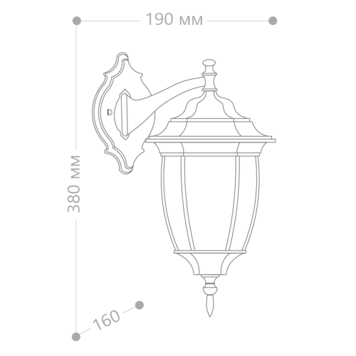 Светильник садово-парковый Feron PL6302 шестигранный на стену вниз 60W 230V E27, черное золото фото 2