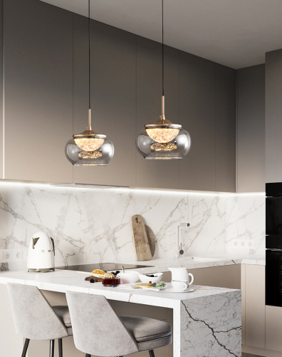 Подвесной светильник MT9128-1H gold/smoke фото 5