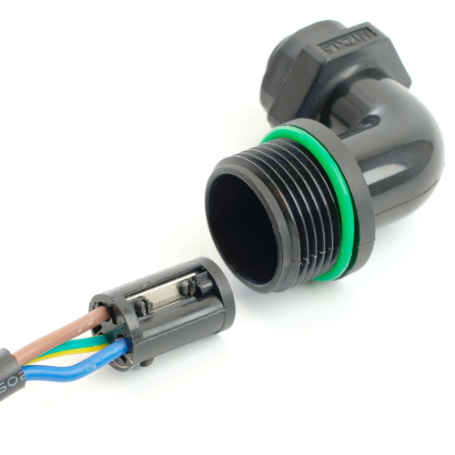 Соединитель-коннектор LD543 3-контактный угловой с винтовым контактом IP68, черный фото 9