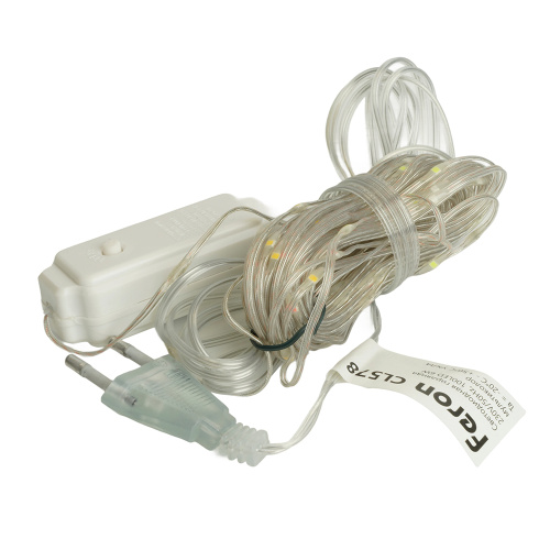 Светодиодная гирлянда Feron CL578 линейная Роса (на плоском проводе) 220V мультиколор c питанием от сети фото 4