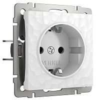 Розетка с заземлением и шторками (Hammer белый) W1271101