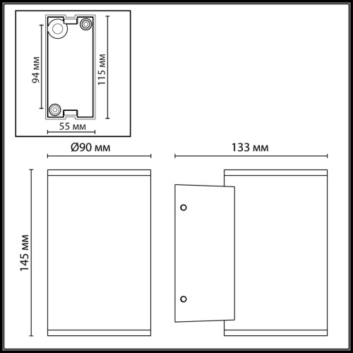 7142/12WL NATURE ODL25 683 Настенный светильник черный/металл IP65 LED 12W 696Лм 60° 3000K 85-265V LONG фото 3