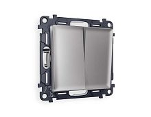 Комплект механизма 2-кл выключателя AMBRELLA VOLT ALFA Сталь матовый QUANT (AP5030, VM115) MA503010