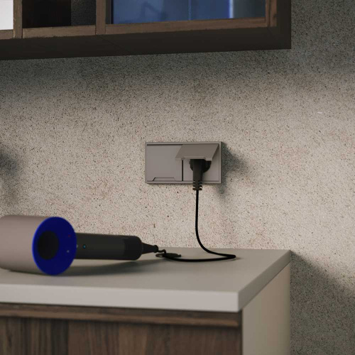 Накладка для розетки с заземлением, защитными шторками и крышкой, S70 (капучино) Voltum VLS000814 фото 2