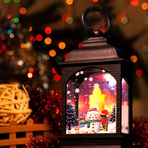 Световая фигура Свеча "Снеговик" 1LED (батарейки в компл), 12,5см, черный, LT128 фото 3