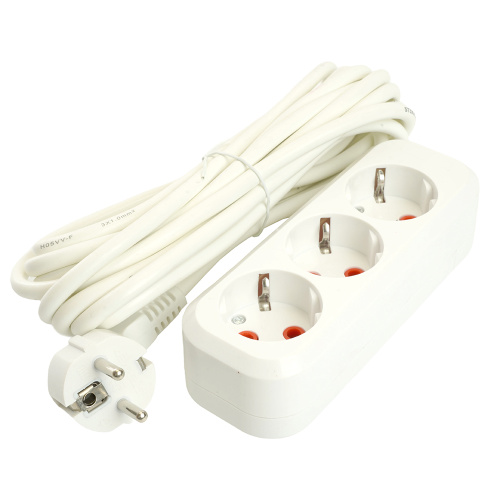 Удлинитель трехместный с/з  STEKKER HM06-31-07 3x1мм2, 7м, серия Home (У10-002), белый фото 7