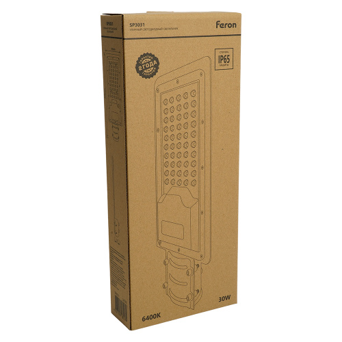 Светодиодный уличный консольный светильник Feron SP3031 30W 6400K 230V, серый фото 11