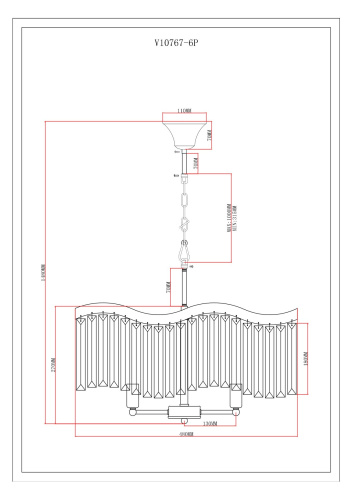 Люстра подвесная Moderli V10767-6P Wave фото 3 Люстра подвесная Moderli V10767-6P Wave фото 3