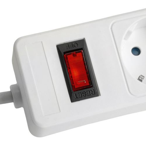 Сетевой фильтр 4-местный с/з STEKKER HM20-41-03 3x1мм2, 3 м, серия Optima, белый фото 10