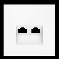 Накладка для розетки компьютерной двойной RJ45+RJ45 кат.6, S70 (белый матовый) Voltum VLS001402