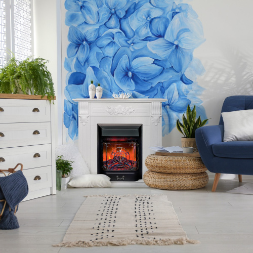 Каминокомплект OTTAWA/ПРАГА Белый фактурный с золотой патиной с очагом Электроочаг MAJESTIC LUX RC/МАДЖЕСТИК С ПУЛЬТОМ фото 3