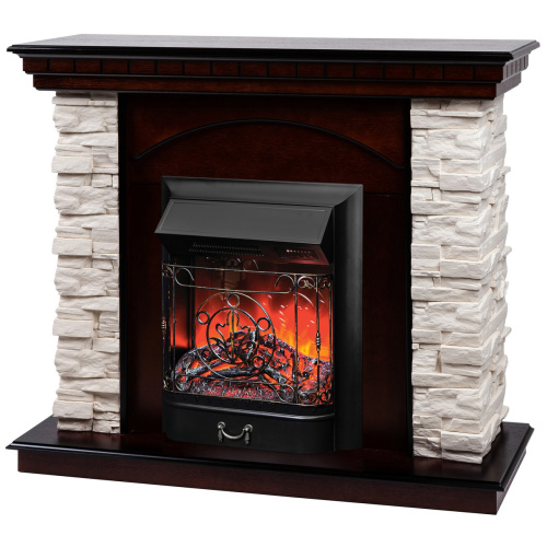 Каминокомплект ELFORD/РАЛЬФ Античный дуб с очагом Электроочаг MAJESTIC LUX RC/МАДЖЕСТИК С ПУЛЬТОМ фото 2