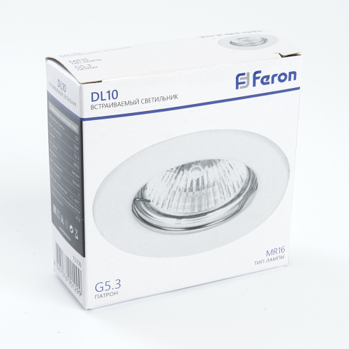 Светильник встраиваемый Feron DL10 потолочный MR16 G5.3 белый фото 5