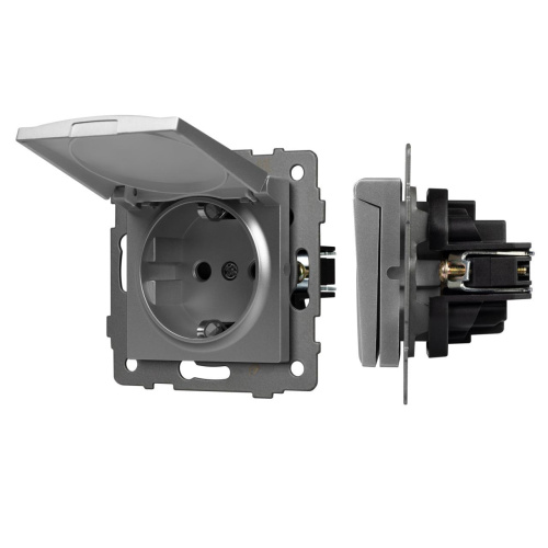 Механизм розетки влагозащищённый SCT-MCP-PL-GR-V (250V, 16A) Arlight 049836 Механизм розетки влагозащищённый SCT-MCP-PL-GR-V (250V, 16A) Arlight 049836