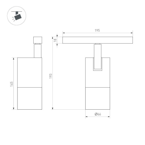 Трековый светодиодный светильник Arlight Mag-Orient-Spot-Zoom-R65-15W Warm3000 038373 фото 2