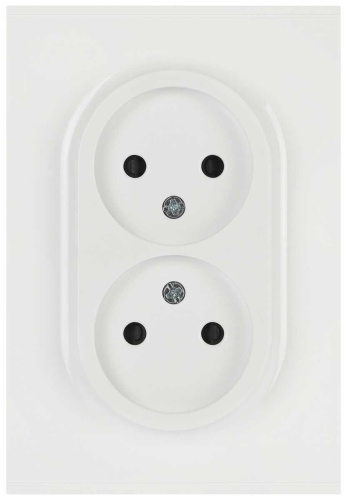 Розетка ЭРА Arktik 16-2107-01 без заземления двойная 2X2P 16А-250В белый Б0071681