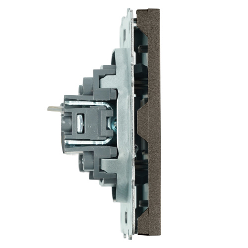 Розетка компьютерная 1-местная RJ-45 (механизм), STEKKER, серия Эмили, RST00-5117-09, антрацит, soft touch фото 4