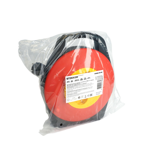 Удлинитель-рулетка с ручкой STD06-40-50 Standart 4 розетки с/з ПВС 3*1, черный, 16А, IP20, 10м фото 2