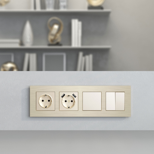 Рамка из металла на 4 поста АluMax шампань алюминий W0043511 фото 4 Рамка из металла на 4 поста АluMax шампань алюминий W0043511 фото 4