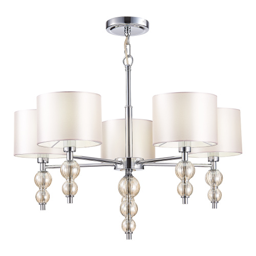 SLE105703-05 Светильник подвесной Хром/Светло-бежевый E14 5*40W RAMER фото 4