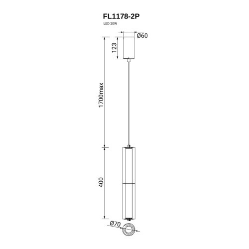Подвесной светильник Instante Chrome FL1178-2P фото 2 Подвесной светильник Instante Chrome FL1178-2P фото 2