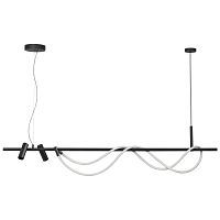4391/40L HIGHTECH ODL24 301 черный/металл/канат Подвесной св-к с раздельн. вкл IP20 LED 40W 1580Лм 4000K CORDA