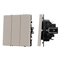 Механизм выключателя трехклавишный непроходной SWT-NOBE-MK03-SFPL-CA (230V, 10A) Arlight 061797