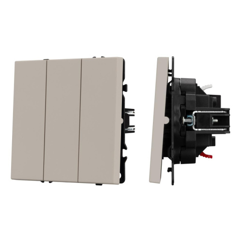 Механизм выключателя трехклавишный непроходной SWT-NOBE-MK03-SFPL-CA (230V, 10A) Arlight 061797