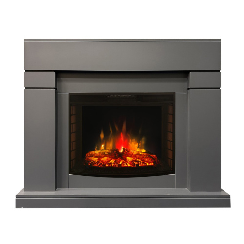 Электрокамин RealFlame Lindelse 25,5/26 GR серый c очагом Evrika 25,5 LED
