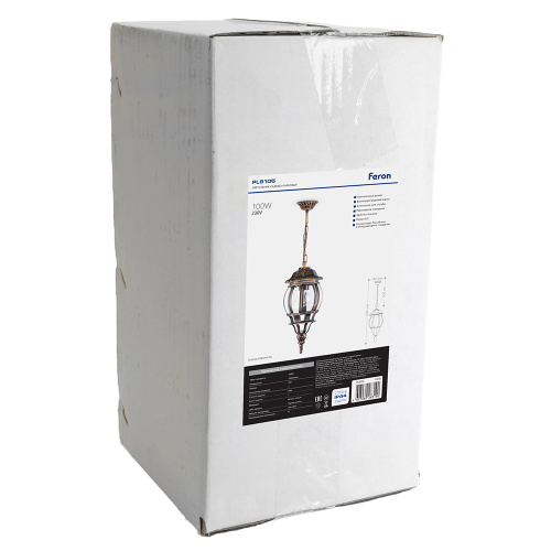 Светильник садово-парковый Feron 8105/PL8105 восьмигранный на цепочке 100W E27 230V, черное золото фото 5