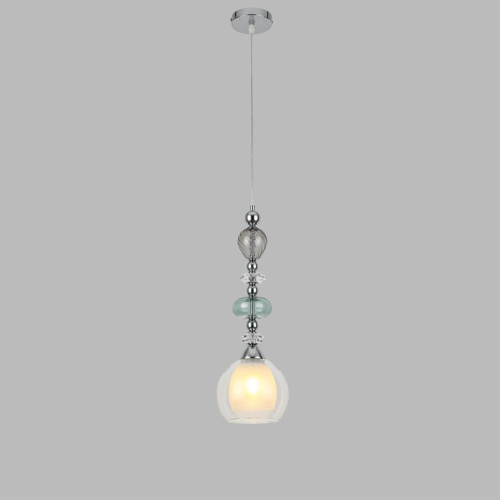 8294/1A MODERNI LN26 367 хром/белый/прозрачный, металл/стекло/хрусталь Подвес E27 1*60W 220V GANNA фото 4 8294/1A MODERNI LN26 367 хром/белый/прозрачный, металл/стекло/хрусталь Подвес E27 1*60W 220V GANNA фото 4
