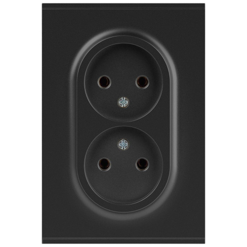 Розетка ЭРА Arktik 16-2107-05 без заземления двойная 2X2P 16А-250В антрацит Б0071685