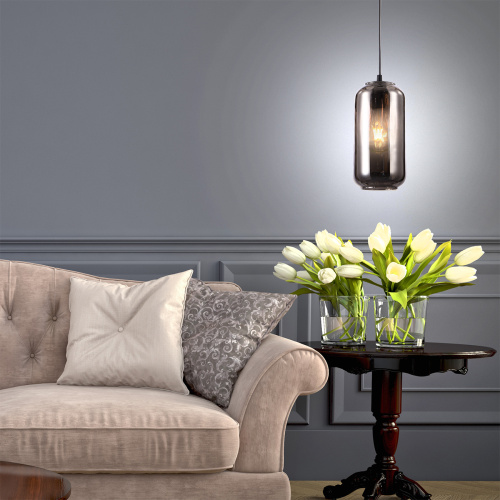 Подвесной светильник Escada 10177/1S E27*60W Black/Smoke фото 2