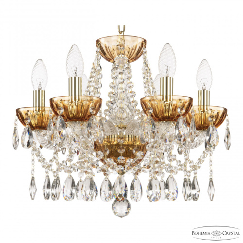Люстра 5413/6/141 G Amber/M-1H Bohemia Ivele Crystal (Богемия Ивеле Кристалл)