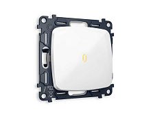 Комплект механизма 1-клавишного выключателя с подсветкой 3200K OMEGA Белый глянец 10A-250V QUANT (OP1020, VM101, G11Y) MО102010