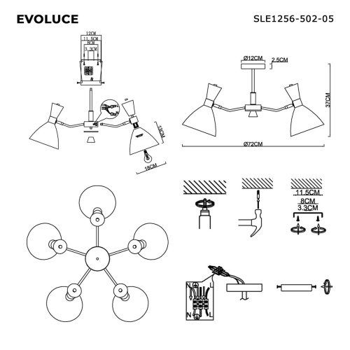 Потолочная люстра Evoluce Vista SLE1256-502-05 фото 9