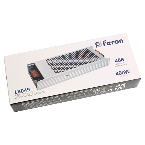 Трансформатор электронный для светодиодной ленты 400W 48V 210*81*30мм IP20 (драйвер), LB049 FERON фото 3