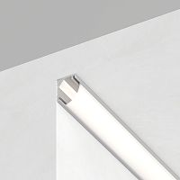 Профиль алюминиевый "угловой круглый 7.9*7.9мм", серебро, CAB240 (в комплекте с матовым экраном, 2 заглушками, 4 крепежами) FERON