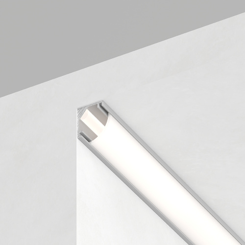 Профиль алюминиевый "угловой круглый 7.9*7.9мм", серебро, CAB240 (в комплекте с матовым экраном, 2 заглушками, 4 крепежами) FERON