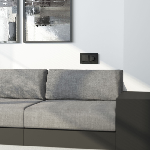 Рамка из металла на 2 поста АluMax черный алюминий W0023508 фото 2